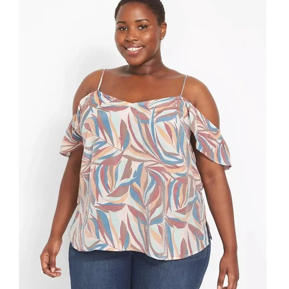 Lane Bryant Cold-Shoulder Cami Top With Adjustable Straps Size 20 Plus NEW - Picture 1 of 14